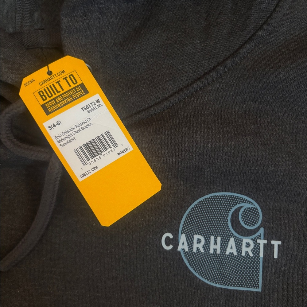 NWT Carhartt Dark Gray Hoodie Relaxed Fit - Picture 3 of 8